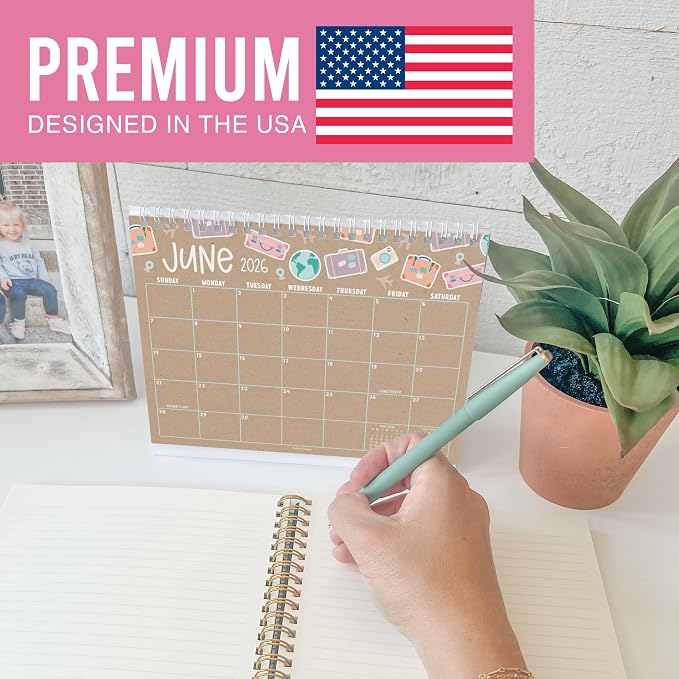 Small Desk Calendar 2026-2027 Standing Flip - 18-Month 2026 Desk Calendar Small for Home, Office & School, Standing Desks Calendars 2026-2027, Mini Desks Calendars, Back to School Teacher Gifts