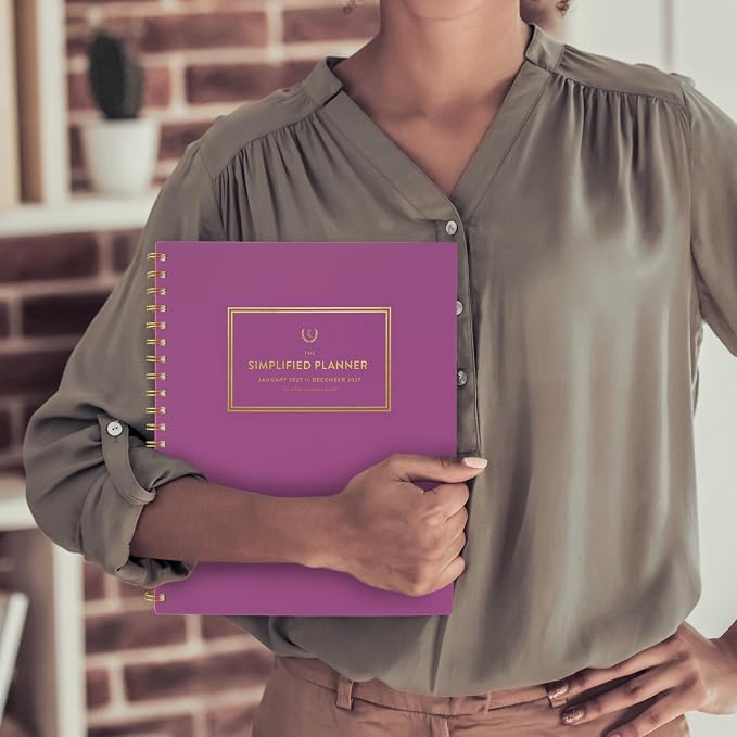 AT-A-GLANCE 2027 Planner, Simplified by Emily Ley, Weekly & Monthly, 8.5" x 11", Nostalgia Pink (EL60-905-27)