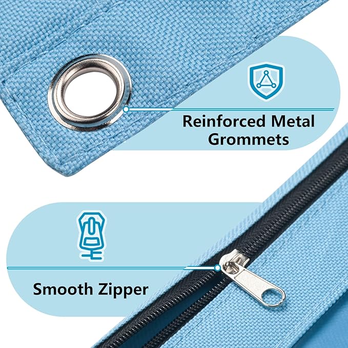 Forvencer Pencil Pouch for 3 Ring Binder, Large Pencil Case Pouch with 3 Reinforced Grommets, Pen Bag, Clear Window Pencil Case, Binder Accessories, White Plaid