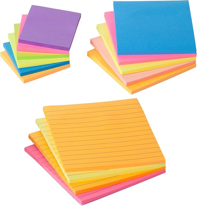 Mr. Pen- Sticky Notes Set, Assorted Sizes, 15 Pc, Bright Colors, Sticky Notes, Sticky Note Pads, Sticky Notes Variety (Pack of 2)