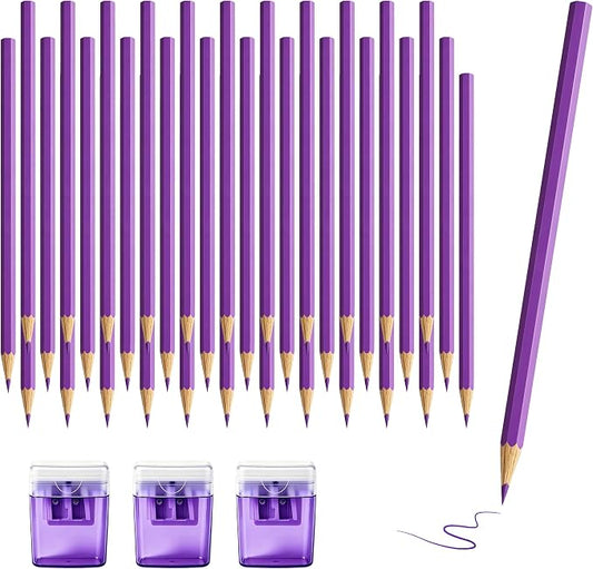 36 Piece Purple Colored Pencils Set with Sharpener, Pre-Sharpened Professional Wooden Art Pencils for Artists Drawing and Sketching, Premium Colored Tone Supplies Delivering Detailed Painting(Purple)