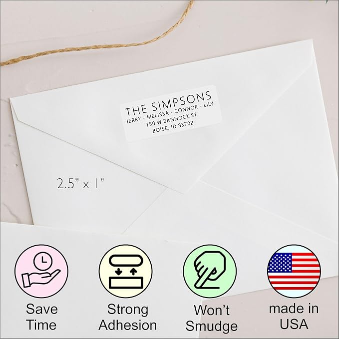 White Address Labels for Business - Personalized Return Address Labels, Custom Mailing Labels, Shipping Stickers for Envelopes and Packages (1000 Labels Sans Serif Font)