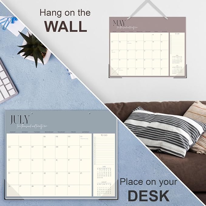 Guasslee Desk Calendar 2026-2027, 18-Month School Year Desk/Wall Calendar, 2026 Jan-2027 Jun., 14" X 11" Monthly Planner With Thick Paper For Office Home School Organizing