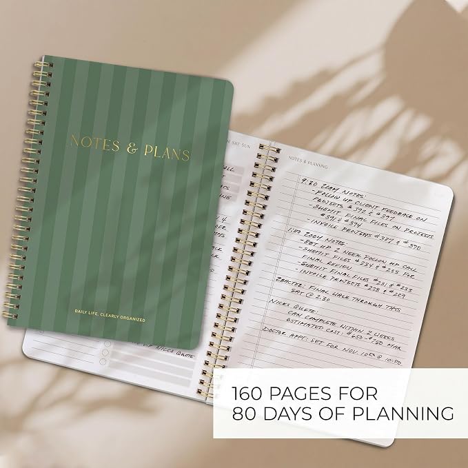 Beautiful Daily Planner And Notebook With Hourly Schedule - Aesthetic Spiral To do List Notepad to Easily Organize Your Tasks And Appointments - Stylish Book And School Or Office Supplies For Women