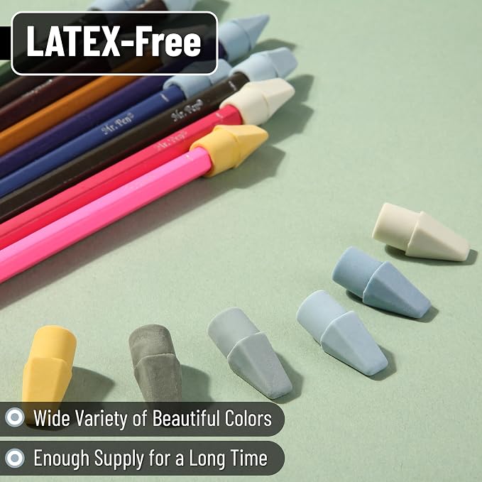 Mr. Pen- Pencil Erasers Toppers, 120 Pack, Colorful, Latex Free, No Smudge | Mr Pen Erasers for Pencils