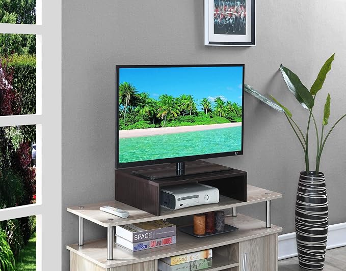 Convenience Concepts Designs2Go Small TV Riser 23.75", for TVs up to 26" - Contemporary TV or Computer Riser for Living Room, Modern Office, Den, Espresso