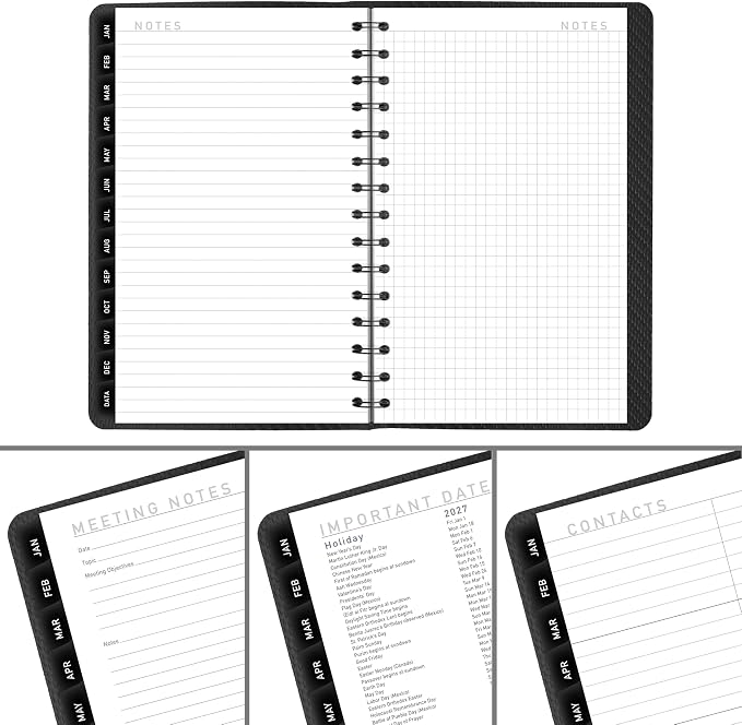 AT-A-GLANCE 2027 Planner, Weekly & Monthly, 5" x 8", Contemporary, Charcoal (70100X4527)