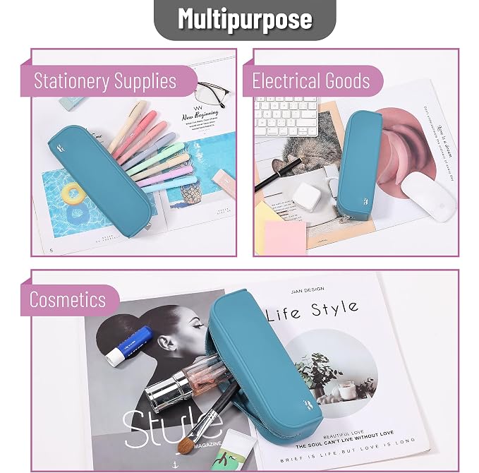 Mr. Pen- Silicone Pencil Case, Aesthetic Pencil Bag for Women, Makeup Pouch | Multifunctional Pouch for Stationery, Cosmetics and Electrical Goods Storage