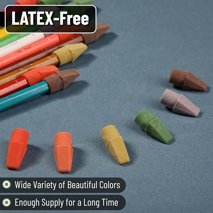 Mr. Pen- Pencil Erasers Toppers, 120 Pack, Colorful, Latex Free, No Smudge | Mr Pen Erasers for Pencils