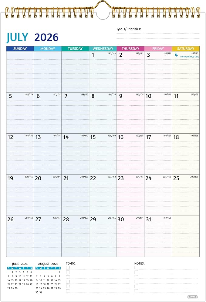 Wall Calendar 2026-2027 – Calendar 2026-2027 Wall, 18 Monthly Calendar, Jul 2026 - Dec 2027, 12 x 17 In, 2026 Calendar with Large Blocks, Thick Paper, Holidays, To-do ＆ Notes, Great for Organizing