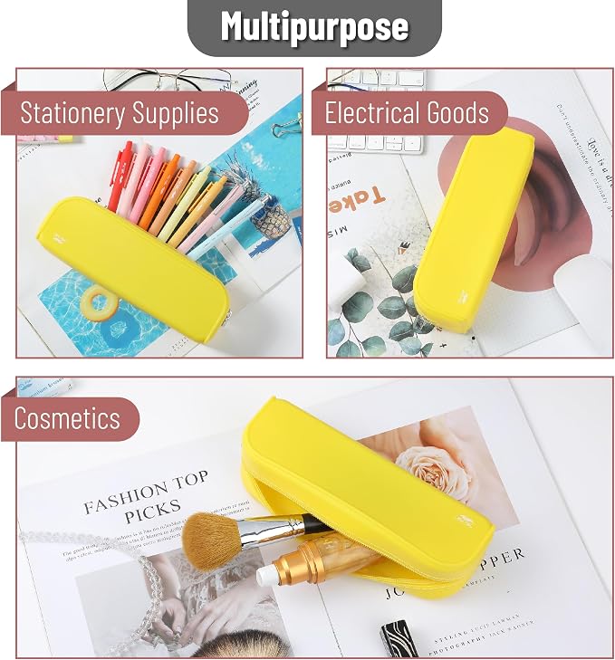 Mr. Pen- Silicone Pencil Case, Aesthetic Pencil Bag for Women, Makeup Pouch | Multifunctional Pouch for Stationery, Cosmetics and Electrical Goods Storage