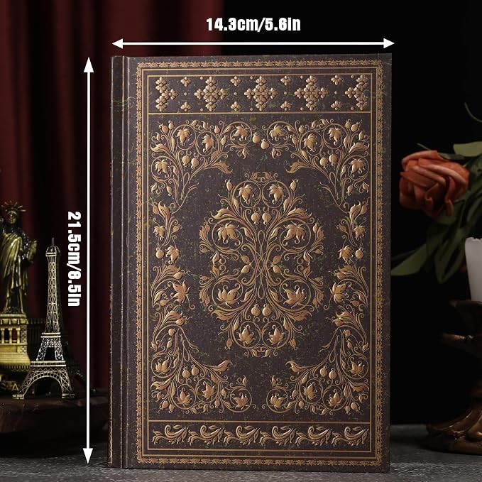 MGGAO Line Notebooks for Women Men, A5 Aesthetic Hardcover Ruled Diary | Vintage Design, 224 Pages, Ribbon, 100 GSM Thick Paper, Journal for Writing, Note Taking, Office, School, Journaling