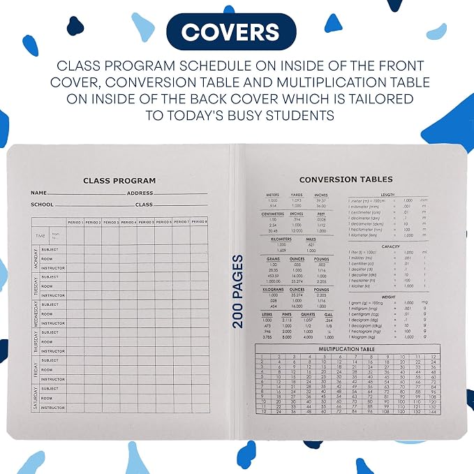 Enday Marble Composition Notebook Wide Ruled (4 Pack) 100 Sheets | Black Composition Notebook For Back to School, Home and Office