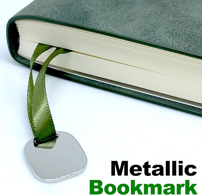 LeStallion Nice Dark Green Notebook - 120GSM A5 Fountain Pen Green Journal - 210 Numbered Pages, Table Contents | Soft Cover Faux Leather Journal | High End Luxury Notebook For Writing