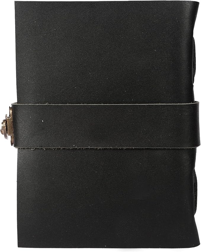 Vintage Leather Journal Handmade Buffalo Deckle Edge Paper – Leather Bound Journal for Women Men Vintage C-Lock Closure Ideal for Writing & Travel for Artists