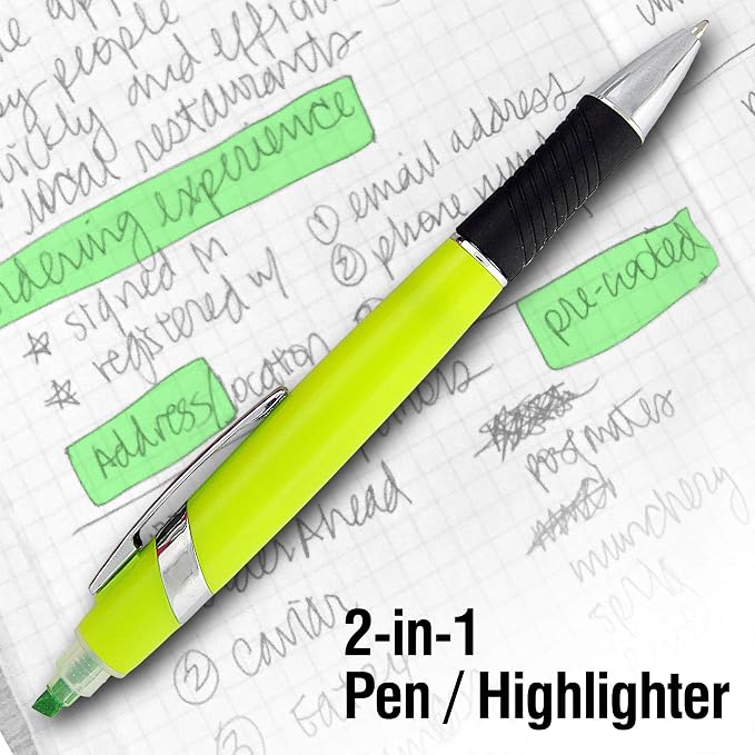 SyPen Highlighter with Ballpoint Pen Combo, Comes in an array of bright colors, 10 pack