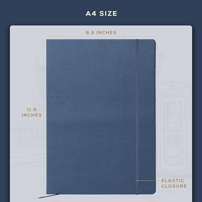 Beechmore Books A4 Mixed Media Sketchbook - 8.5"x11" Hardcover Lay-Flat Art Journal, 160 GSM / 98 lb Professional Ivory Paper, 156 Perforated Pages, Gift Box, Ink, Drawing and Light Watercolor