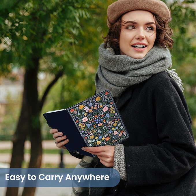 Taja Aesthetic Lined Journal for Women, Pretty 6" x 8" Notebook for Work & Note with 160 College Ruled Pages, Hardcover Leather Notebook for Journaling, Note Taking, Bible Study, Garden of Whimsy