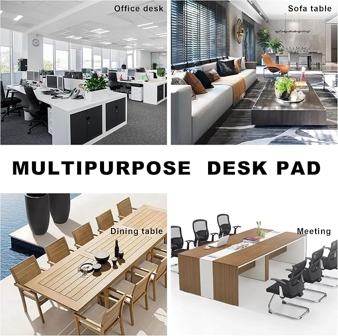 CENNBIE MAX200 78.7" x 39.4" Leather Desk Mat Protector, Extra Large Leather Desk Pad for Full Desk - XXXXXL Super Large Mouse Pad (Black)