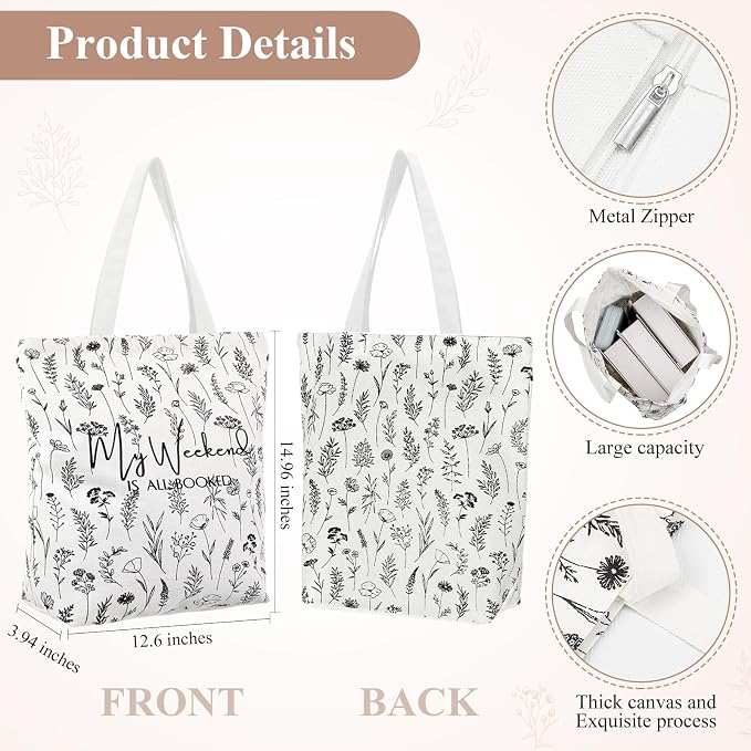 Havawish 14 Pcs Book Lovers Gift for Women 16 oz Glass Cup Tote Bag A6 Journal Notebook Pens Highlighters Sticky Notes Back to School Teacher Librarian Bookish Book Club(Khaki,Aesthetic)
