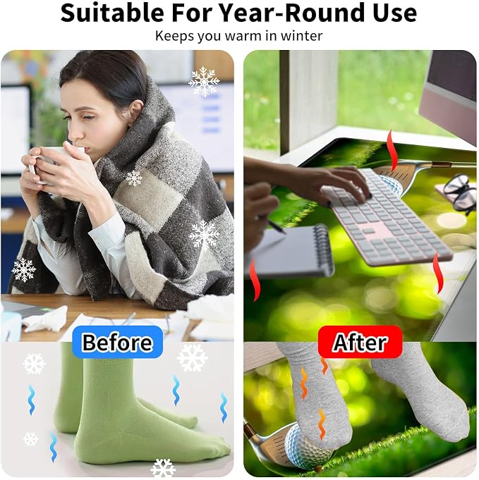 Warm Desk Pad,Heated Desk Pad,Office Mat,3 Heating Levels & 3 Hours Auto Shut-Off,31.5"*13" Gaming Mouse Laptop Keyboard Leather Desk Mat,Golf Club Lawn