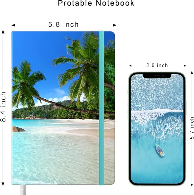 Lined Journal Notebook, Hardcover Journal for Women, Medium 5.7 x 8.4 in, 160 Pages Thick Paper, Cute Aesthetic Floral College Ruled Notebook for Journaling Writing Work Office School, Trees