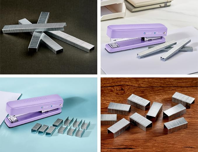 Bostitch Titan Heavy Duty Metal Stapler, 50 Sheet Capacity with 1250 Staples and Ergonomic Staple Remover, Jam Free Stapling, Full Strip Stapler for Desk, Office and Classroom, Purple