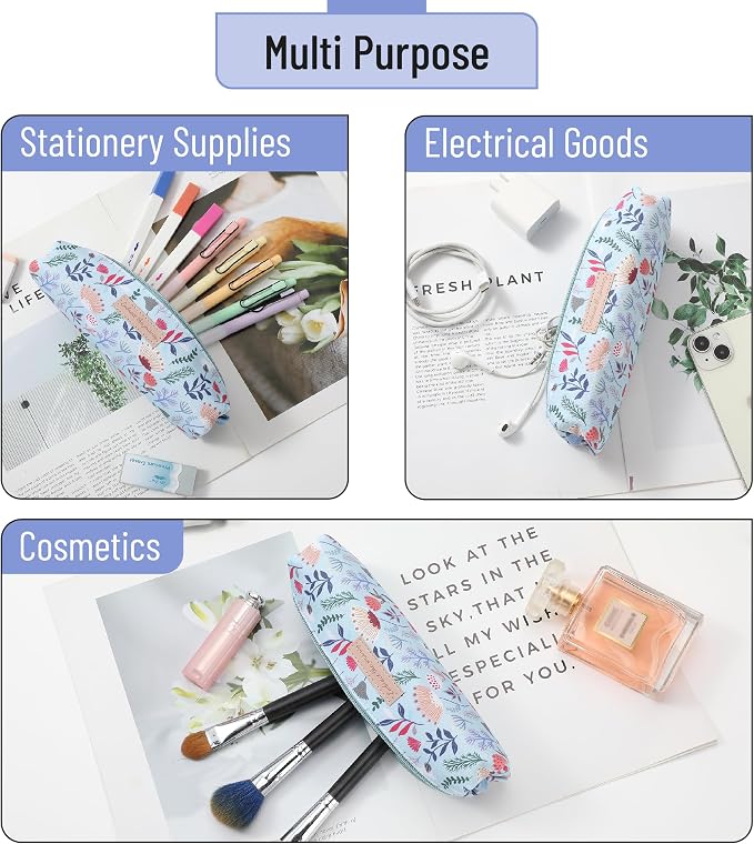 Mr. Pen- Cute Pencil Case Pouch, Multipurpose Canvas Bible Pencil Pouch | Smooth Zipper, Premium Material, Neat Stitches, Ideal for Stationery, Cosmetics, Electronics, School, Office, Travel