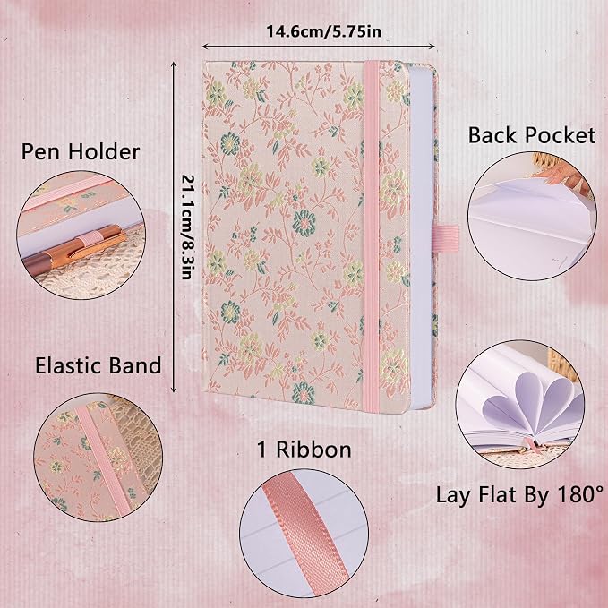 TIEFOSSI Lined Journal Notebook for Women Men, A5 Journals for Writing | 100gsm 316 College Ruled Pages Diary, Thick Paper, Perfect for Office & Home School Supplies, 8.4 X 5.8 In