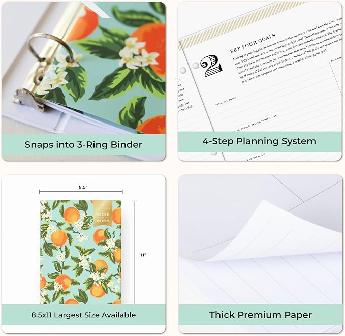 Blue Sky Day Designer 2026-2028 Monthly Academic Year 24 Month Planner Calendar, July 2026 - June 2028, 8.5" x 11", Flexible Cover, Stapled Binding, Orange Blossom Mint