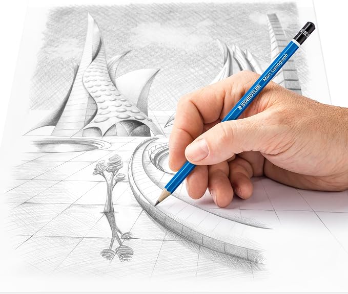 STAEDTLER Mars Lumograph 3B Graphite Art Drawing Pencil, 6 Pencils