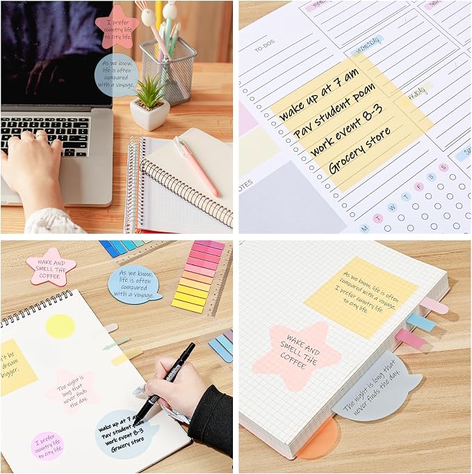 BAYTORY 1700 Sheets Transparent Sticky Notes, See Through Sticky Tabs | Book Annotation Kit for Bible Study, 4Pcs Double Marker Pens, Transparent Index Tabs for Annotation Kit (Light Colors)