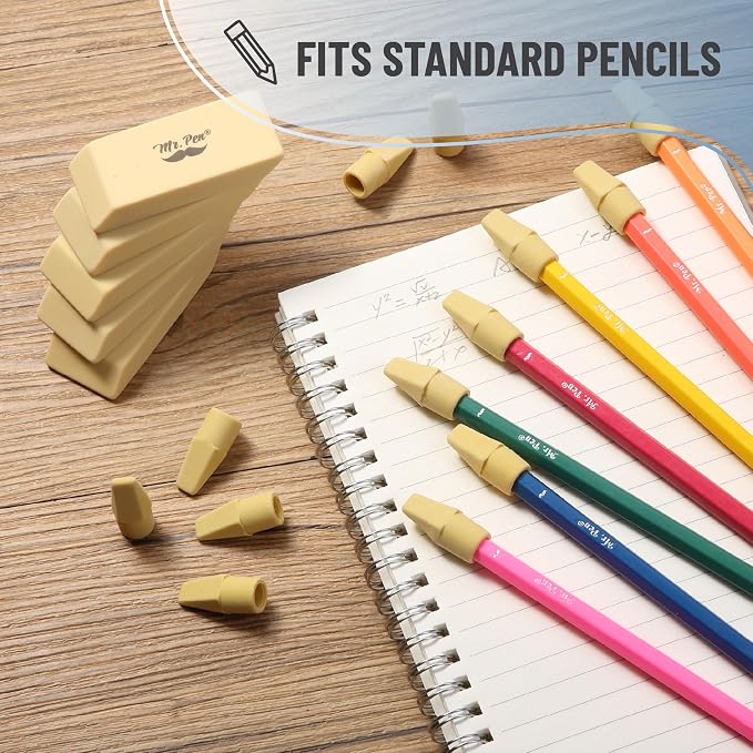Mr. Pen- School Eraser Combination Set, 66 Pack, Yellow | Latex Free Erasers for School, Office, Art Sketching, Homework, Exams, Clean Smudge-Free Correction