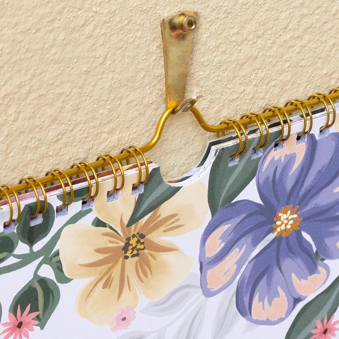 Wall Calendar 2026, 18 Monthly Calendar 2026-2027 from July 2026 to December 2027, 15 x 12 Inches, Hanging Hook, Twin-Wire Binding, Floral Design Calendar for Easy Organizing