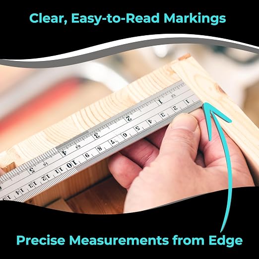 6 Inch Metal Ruler Bulk Set - 10-Pack of Compact 6 Inch / 15cm Stainless Steel Rulers - Precise Edge-Starting Imperial & Metric Measurements - Essential for Classrooms, Workshops, and Offices