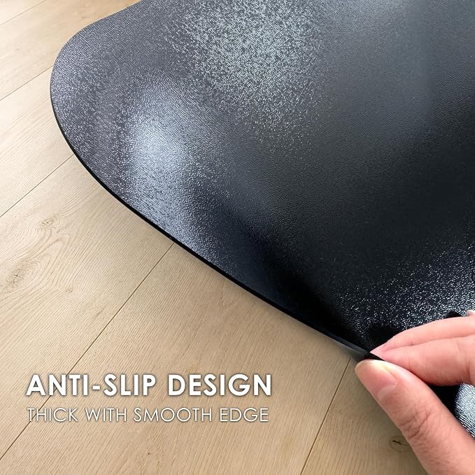 Kuyal Chair mat for Hardwood Floor 46 x 53 inches Rectangle Floor Mats Wood/Tile Protection Mat for Office & Home, Black