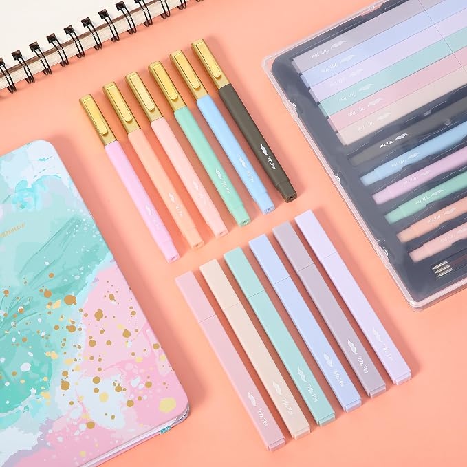 Mr. Pen- Aesthetic Highlighter and Gel Pen Set with Case, 12 Pack | Bible Highlighters & Cute Pens Refills With Soft Ink & Tip, No Bleed for Bible Study, Journaling, Planner, Notes