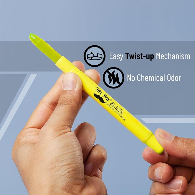 Mr. Pen- No Bleed Gel Bible Highlighters, Yellow, Pack of 16