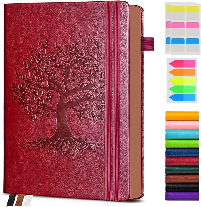 Vintage Leather Journal - 300 Page Lined Journal Notebook with Numbered Pages, A5 Notebook for Women Men,Travel Diary,Daily Journals for Writing, Note Taking, School & Work (5.8" x 8.3")