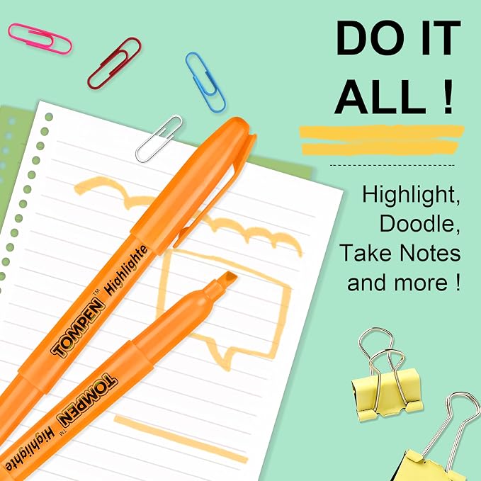 Highlighters Orange 48 Pack,Bible Highlighters No Bleed–Bulk Chisel Tip Highlighter Markers Set for School,Office,Study,Journaling–Smear-Free,Quick Dry–Fluorescent Pens for Teachers Students