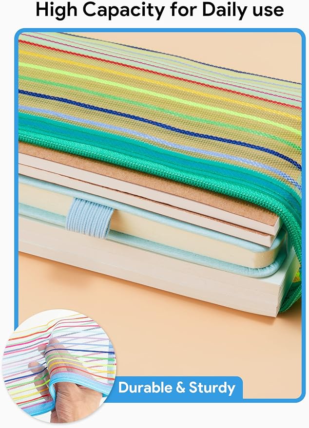 JARLINK Zipper Mesh Pouch, 40 Pcs multi-use Pencil Pouches in 10 Colors | Multipurpose Pencil Pouch Bulk for School, Office Supplies, Cosmetics, Makeup&Travel Accessories, Mixed Color