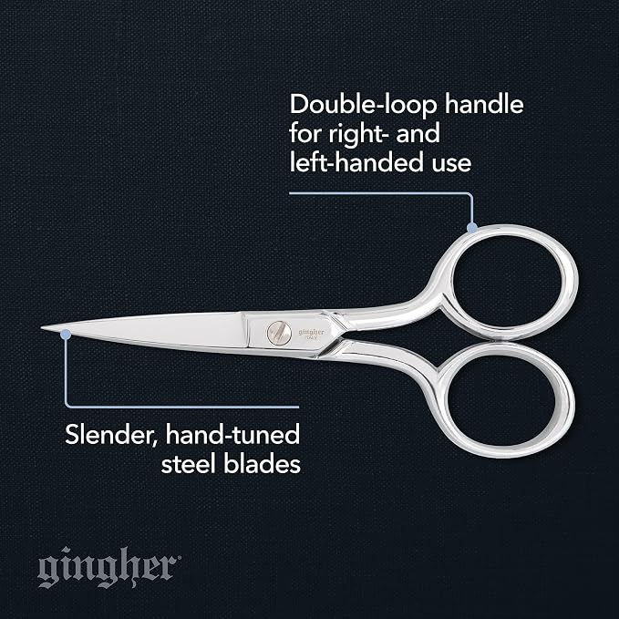 Gingher 4" Straight Embroidery Scissors to Cut Fabric & Needlework