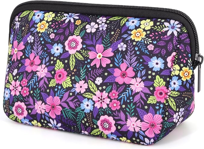 Cosmetic Bag Waterproof Neoprene Zipper Pouch Travel Portable Toiletry Makeup Bags Organizer Case for Women and Girls
