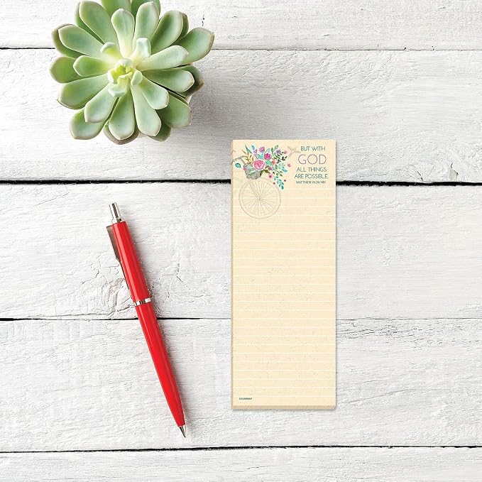 Current Mary Engelbreit Inspirational Religious Magnetic Magnetic Notepad Set – Set of 12 Mini Memo Pads, 6 Designs, 30-Sheet Pads, 2½ x 6½ Inches, Shopping List, to-Do Notes, Printed in The USA