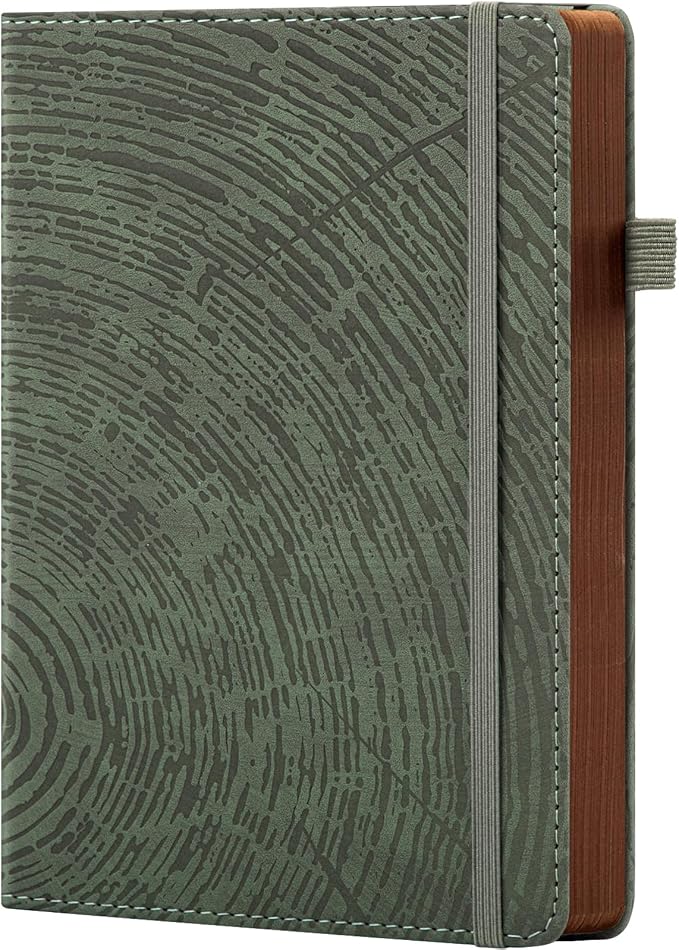 A5 Lined Journal Notebook for Women Men, Tree Ring Leather Journals for Writing, 200 Pages Thick Paper, Daily Journal Notebook for Work, School, Note Taking, Business, Travel, College Ruled