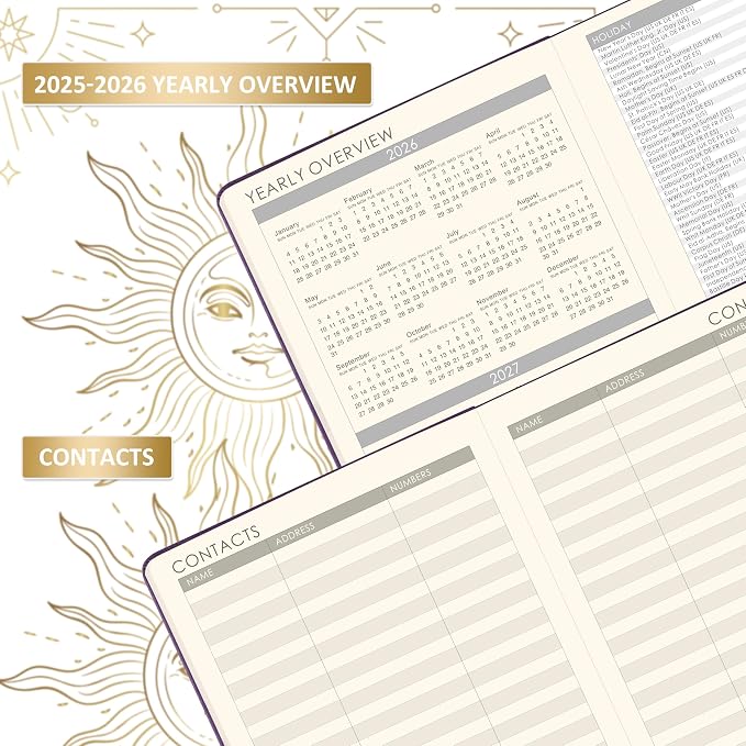 Planner 2026-2027 - Academic Planner 2026-2027, July 2026 - June 2027, 5.75" x 8.25", 2026-27 Weekly and Monthly Planner, Faux Leather planner 26-27 with Back Pocket & 40 Notes Pages - Purple
