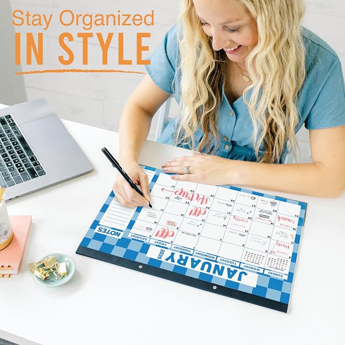 Hadley Designs Large Teacher Desk Calendar 2026-2027 - Desktop Calendar 2026, 18-Month Academic Desk Calendars for School, Home & Office, Cute Classroom Must Haves, Back to School Teacher Gifts
