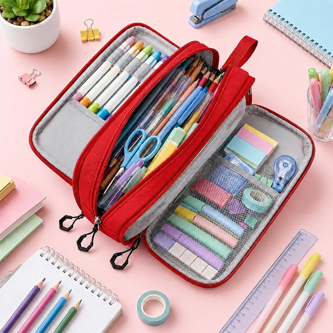 Pencil Case for Boys, Large Capacity Pencil Pouch with Zipper Compartments, Gamer Pen Bag Organizer for School Kids Teens