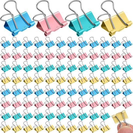 Jetec 200 Pcs Colorful 0.6 Inch Binder Clips Small Paper Clamps Metal Paper Clips for Teachers Students Classroom Business Office and School Office Supplies