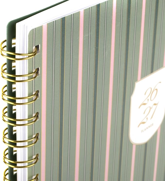 Cambridge Planner 2026-2027 Weekly & Monthly Academic 12-Month July-June, 8-1/2" x 11", Cherrywood Lane, Piper Stripe (CL19-905A)